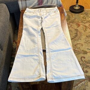 Selena Gomez Cream Flare Jeans